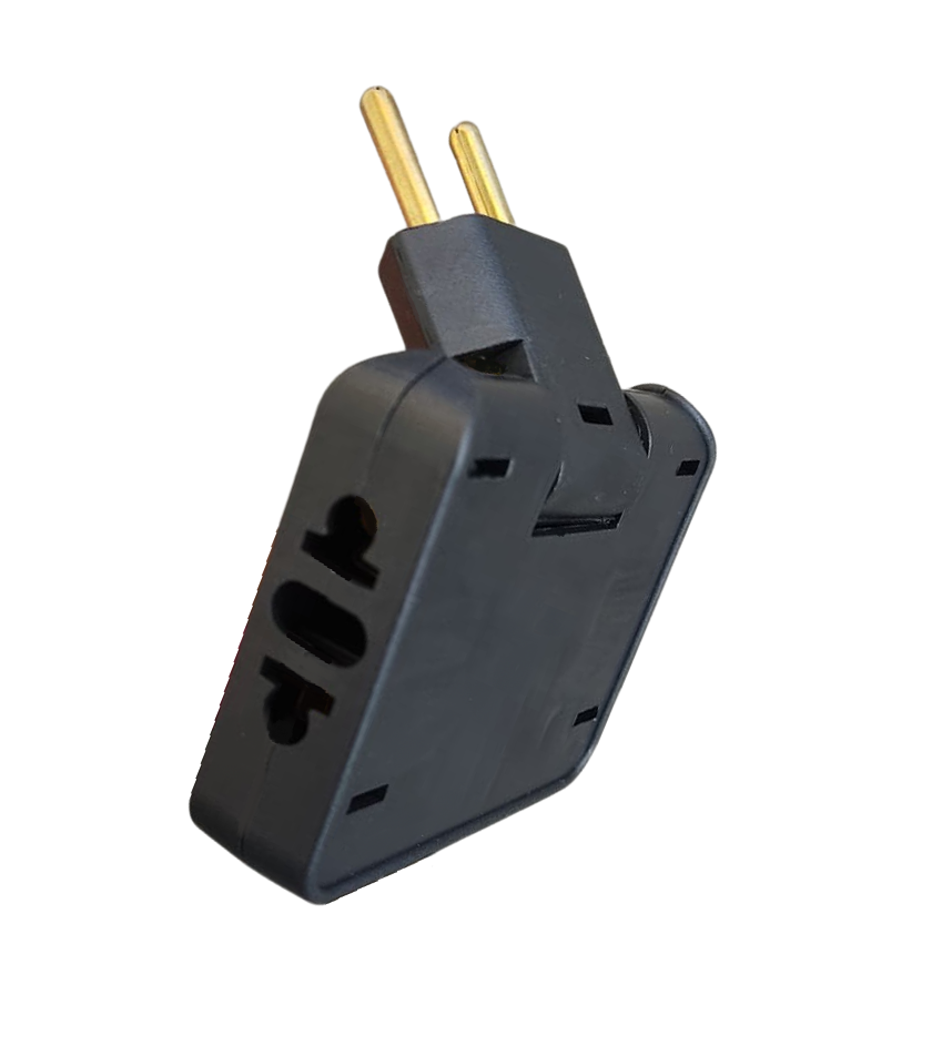 Adaptador de Tomada Articulado Simples Preto